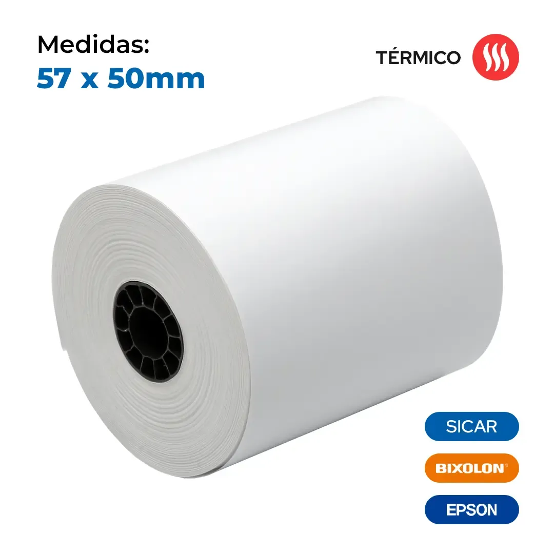 Papel térmico 57 mm × 60 mm