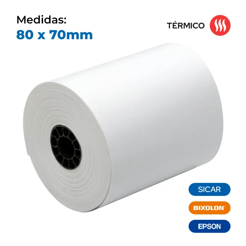 Papel térmico 80 mm × 70 mm