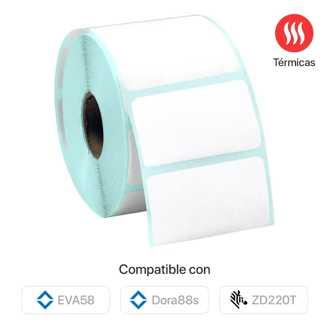 Rollo de etiquetas térmicas 50 mm × 30 mm