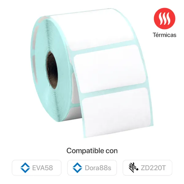 Rollo de etiquetas térmicas 50 mm × 30 mm