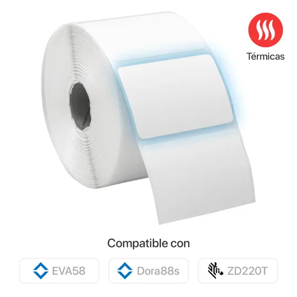 Rollo de etiquetas térmicas 57 mm × 40 mm