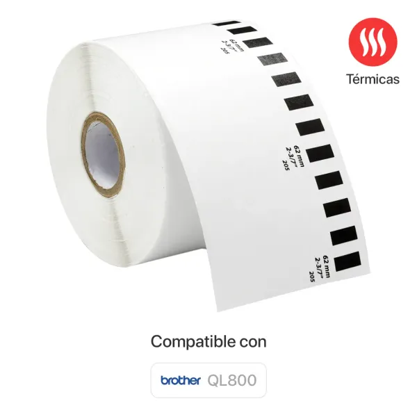 Rollo de etiquetas térmicas 62 mm × 30 m