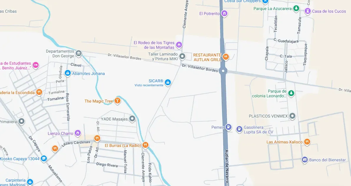 Ubicación SICAR Solutions en Autlán